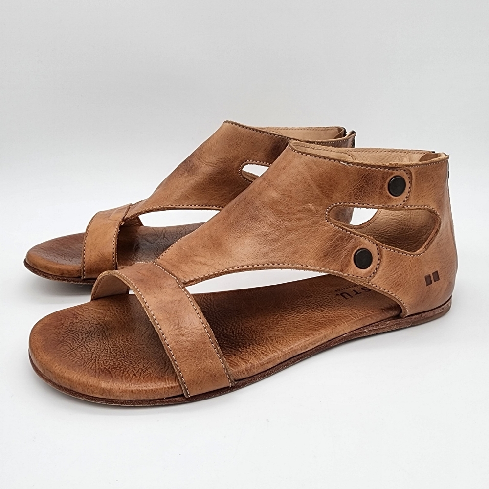 Bed Stu Soto Leather Distressed Rustic  Handmade Sandals Boho Size 8.5